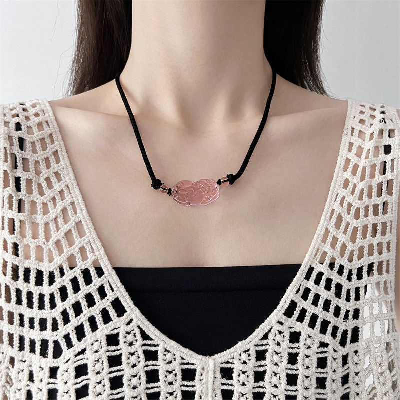 Wholesale Anti-Crystal Obsidian Pixiu Necklace