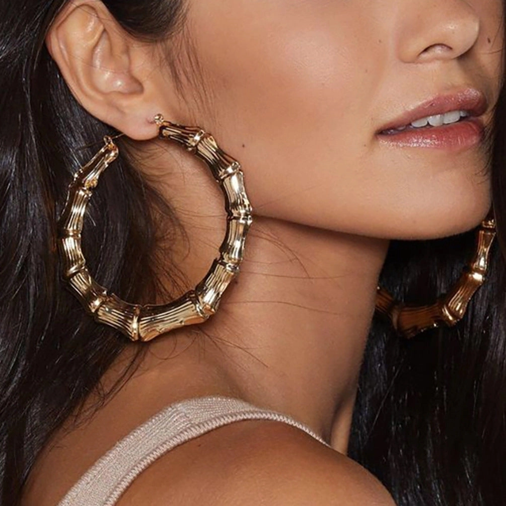 Wholesale Bamboo Circle Alloy Earrings