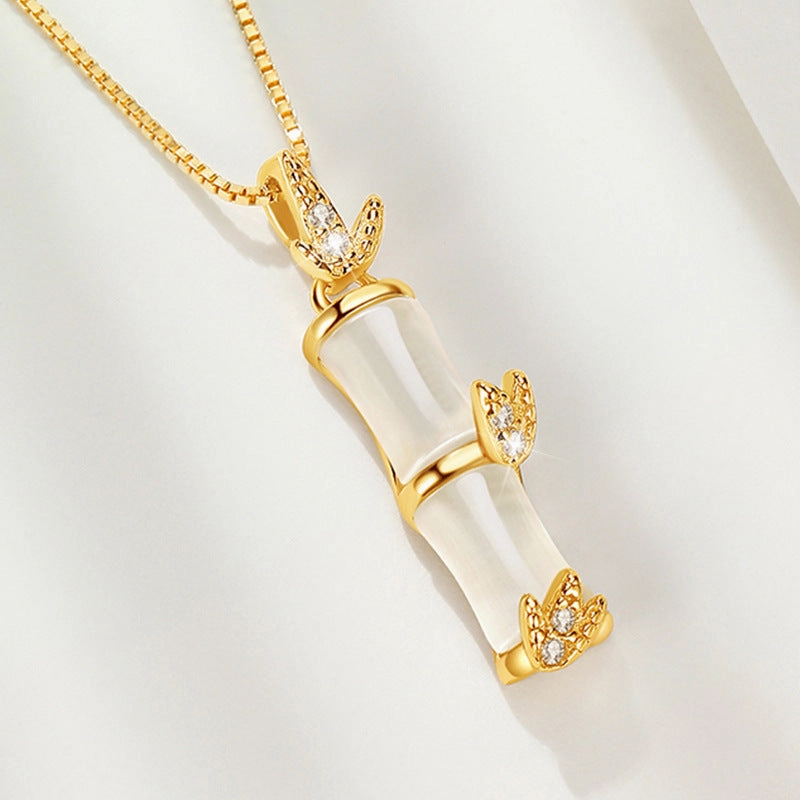 Wholesale Bamboo Opal Silver Necklaces