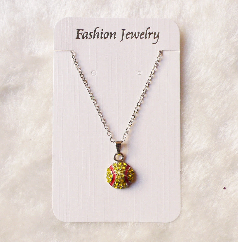Wholesale Basketball Rugby Necklace Softball Pendant Necklaces