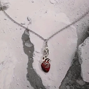 Wholesale Bat bleeding heart bohemian retro necklace