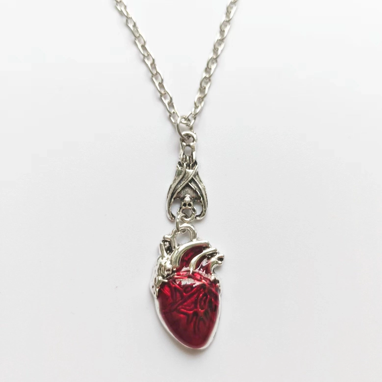 Wholesale Bat bleeding heart bohemian retro necklace