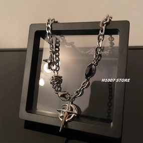 Wholesale Black gemstone star necklace