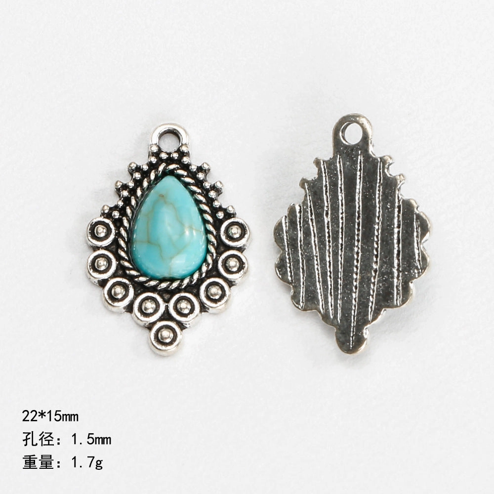 Wholesale Bohemian ethnic style turquoise inlaid necklace bracelet