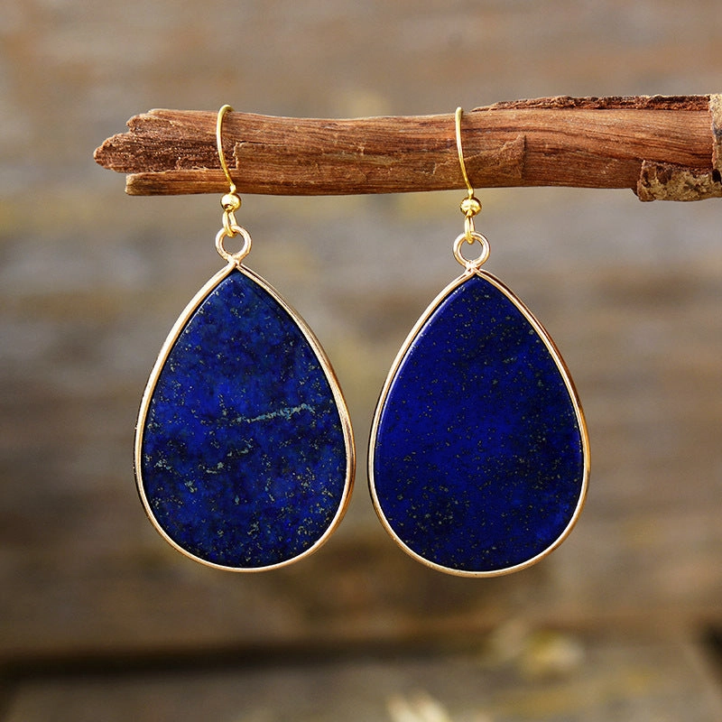 Wholesale Bohemian Minimalist Water Drop Crystal Pendant Earrings