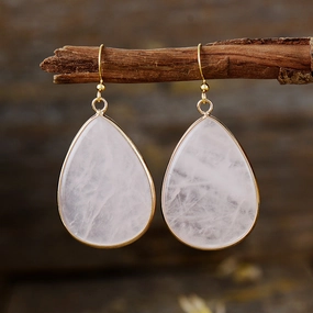 Wholesale Bohemian Minimalist Water Drop Crystal Pendant Earrings