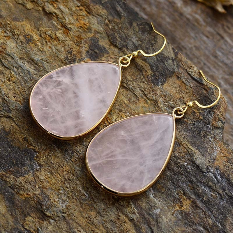Wholesale Bohemian Minimalist Water Drop Crystal Pendant Earrings