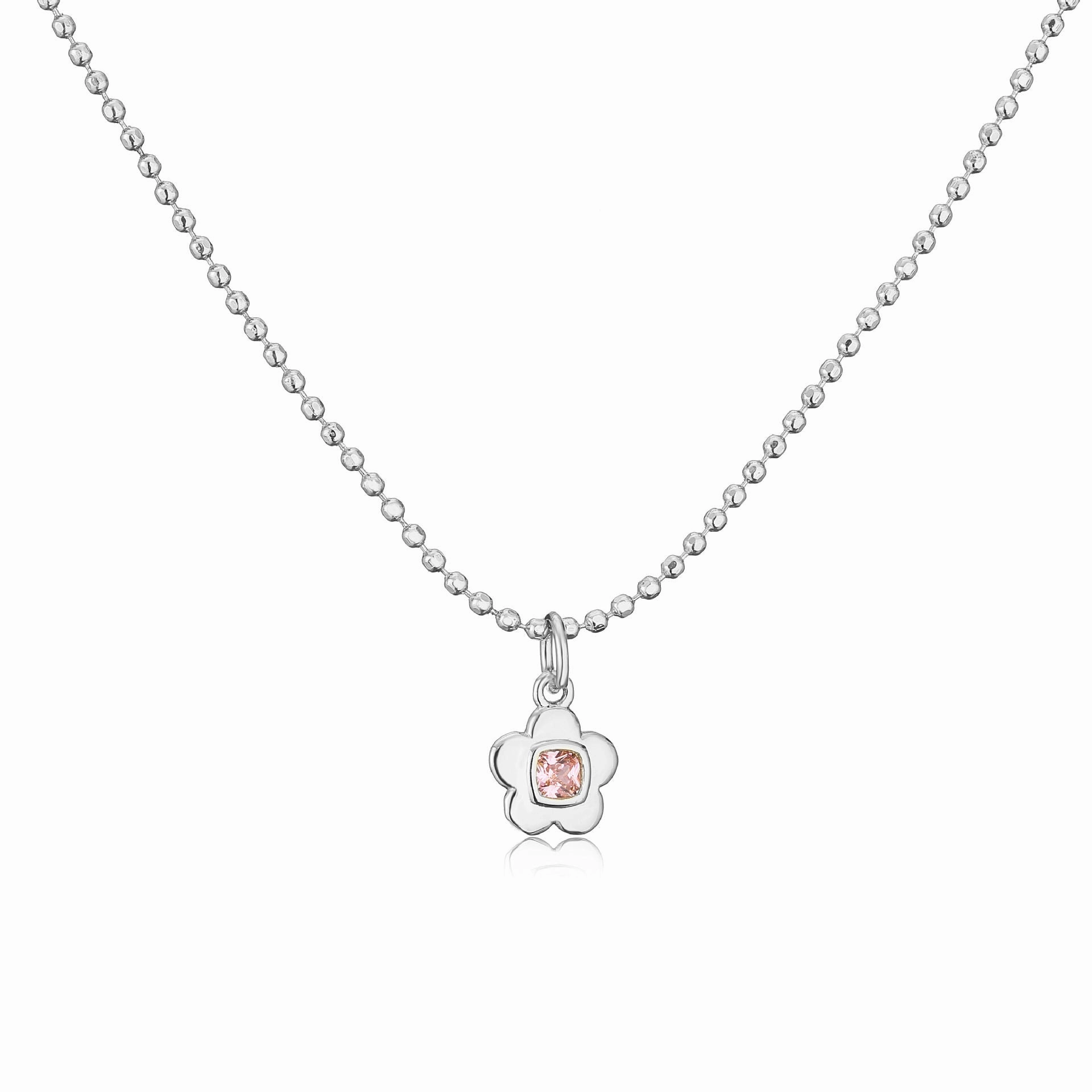 Wholesale Brass Plated 18K Gold Zircon Small Flower Creative Necklace