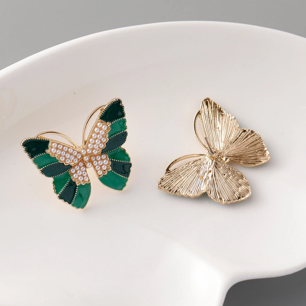 Wholesale Butterfly Pearl Zinc Alloy Earrings