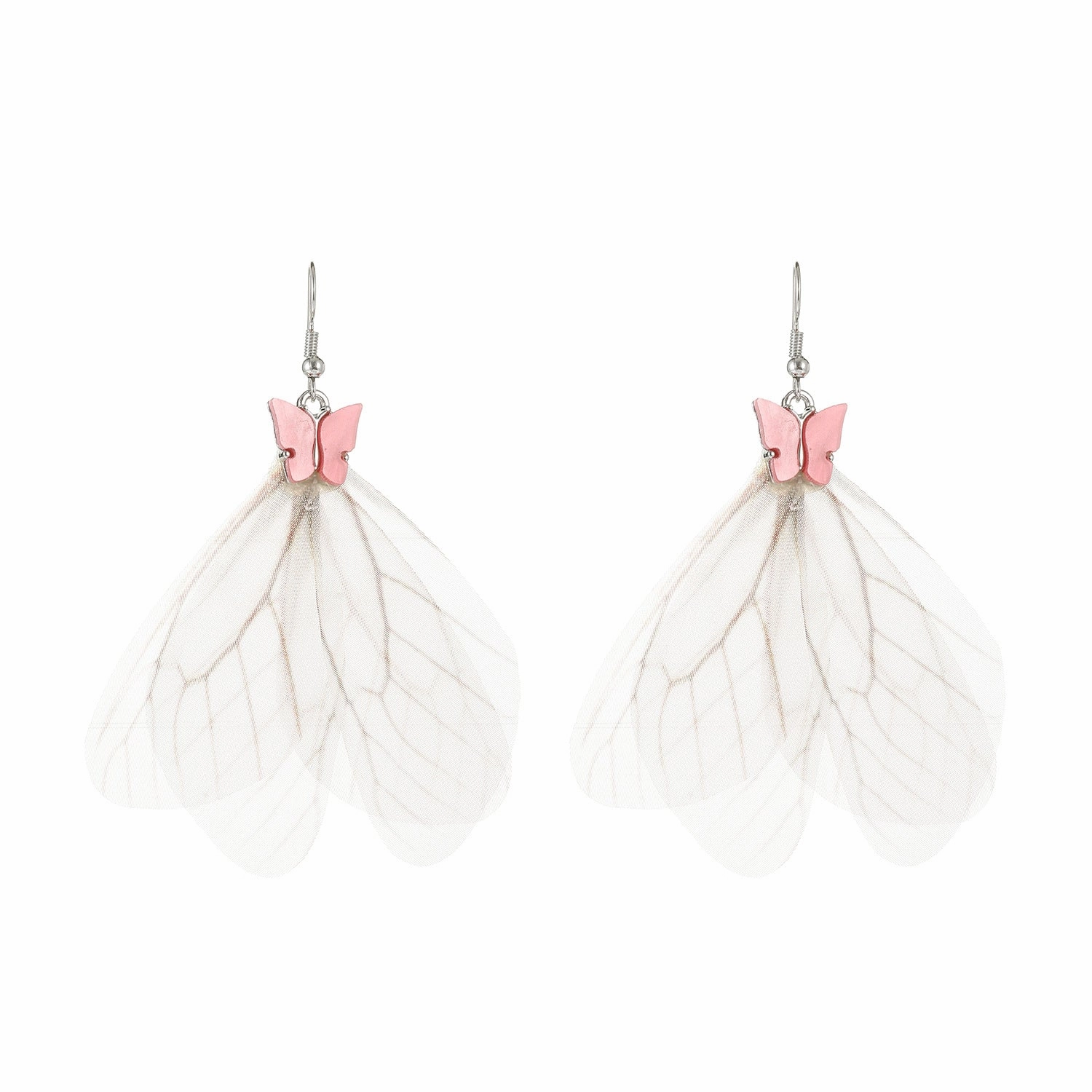 Wholesale Butterfly Wings Fringed Acrylic Earrings