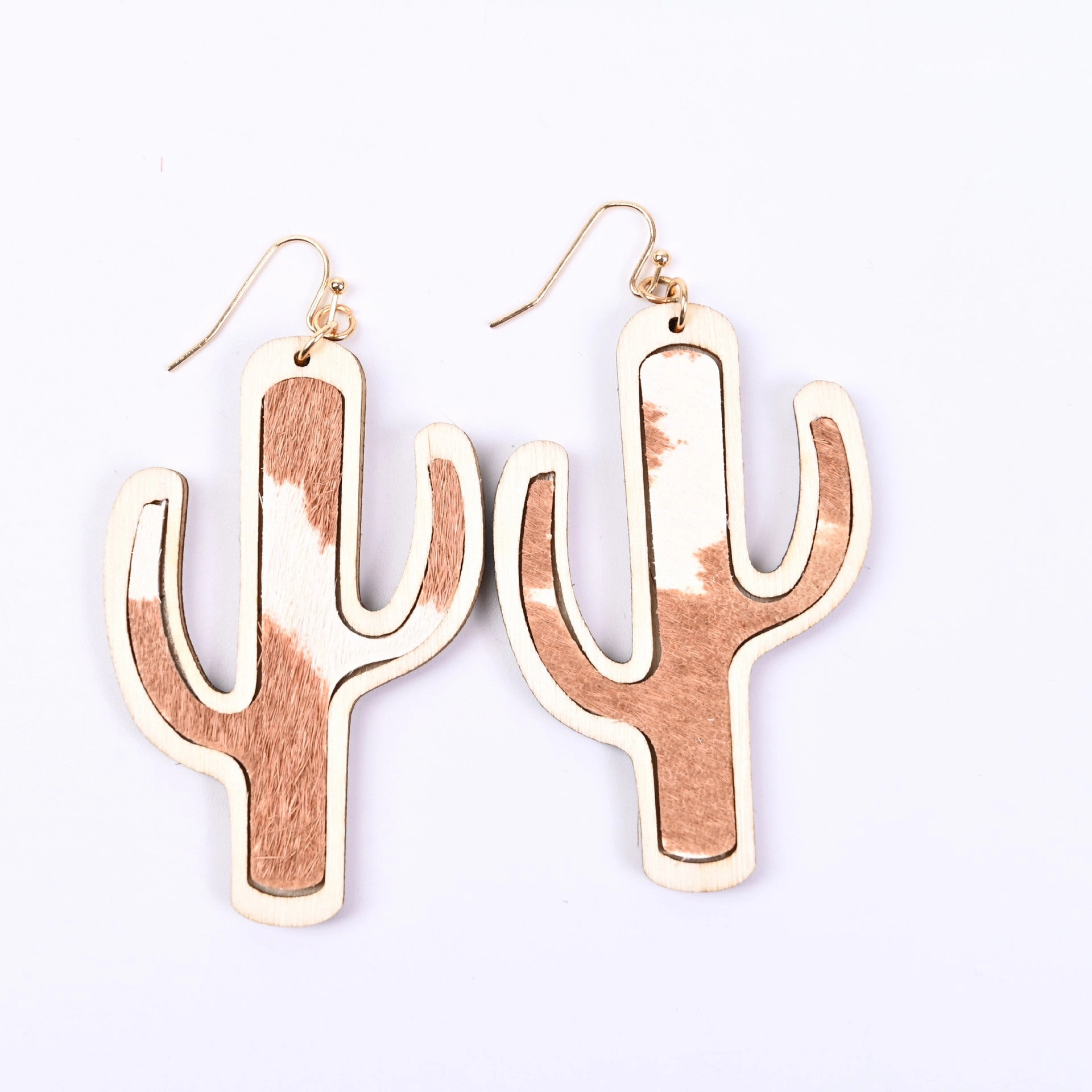 Wholesale Cactus Tree Shaped Wood Earrings