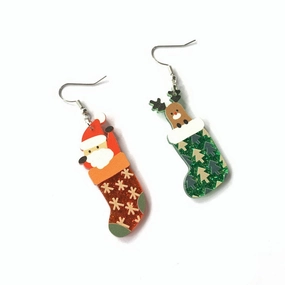 Wholesale Christmas Elk Santa Snowman Acrylic Earrings