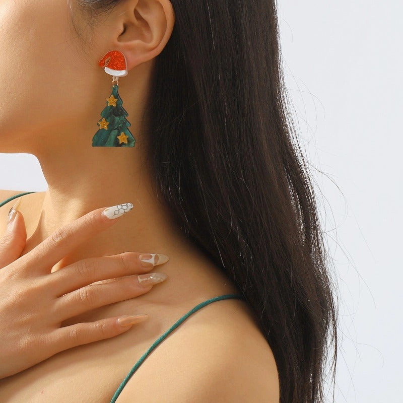 Wholesale Christmas Tree Creative Acrylic Earrings