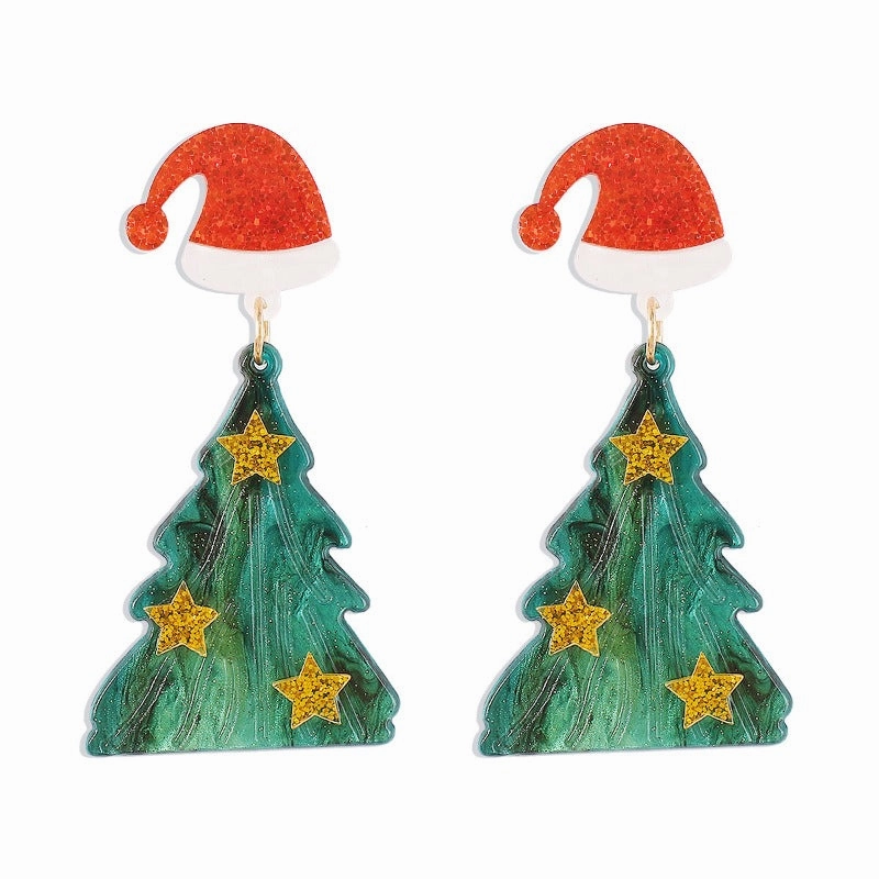 Wholesale Christmas Tree Creative Acrylic Earrings