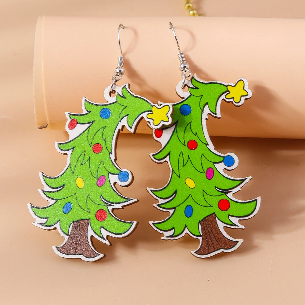 Wholesale Christmas Tree Series Earrings Cartoon Creative Christmas Star Earrings