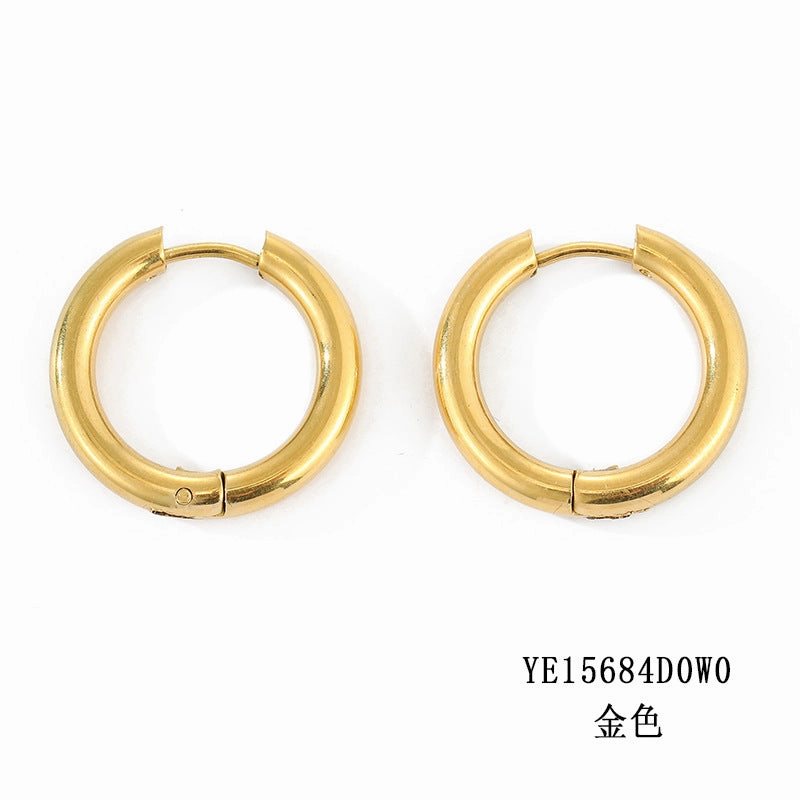 Wholesale Circle Gold Plated Stainless Steel Earrings