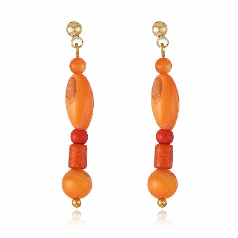 Wholesale Color Jade Crystal Beaded High-end Handmade Earrings