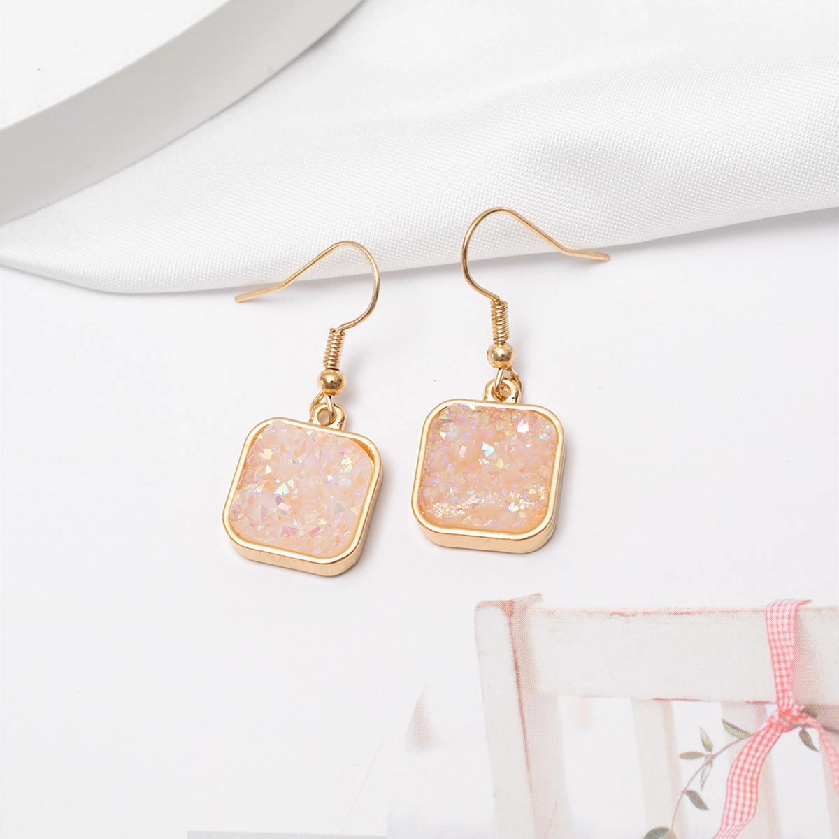 Wholesale Color Resin Metal Earrings