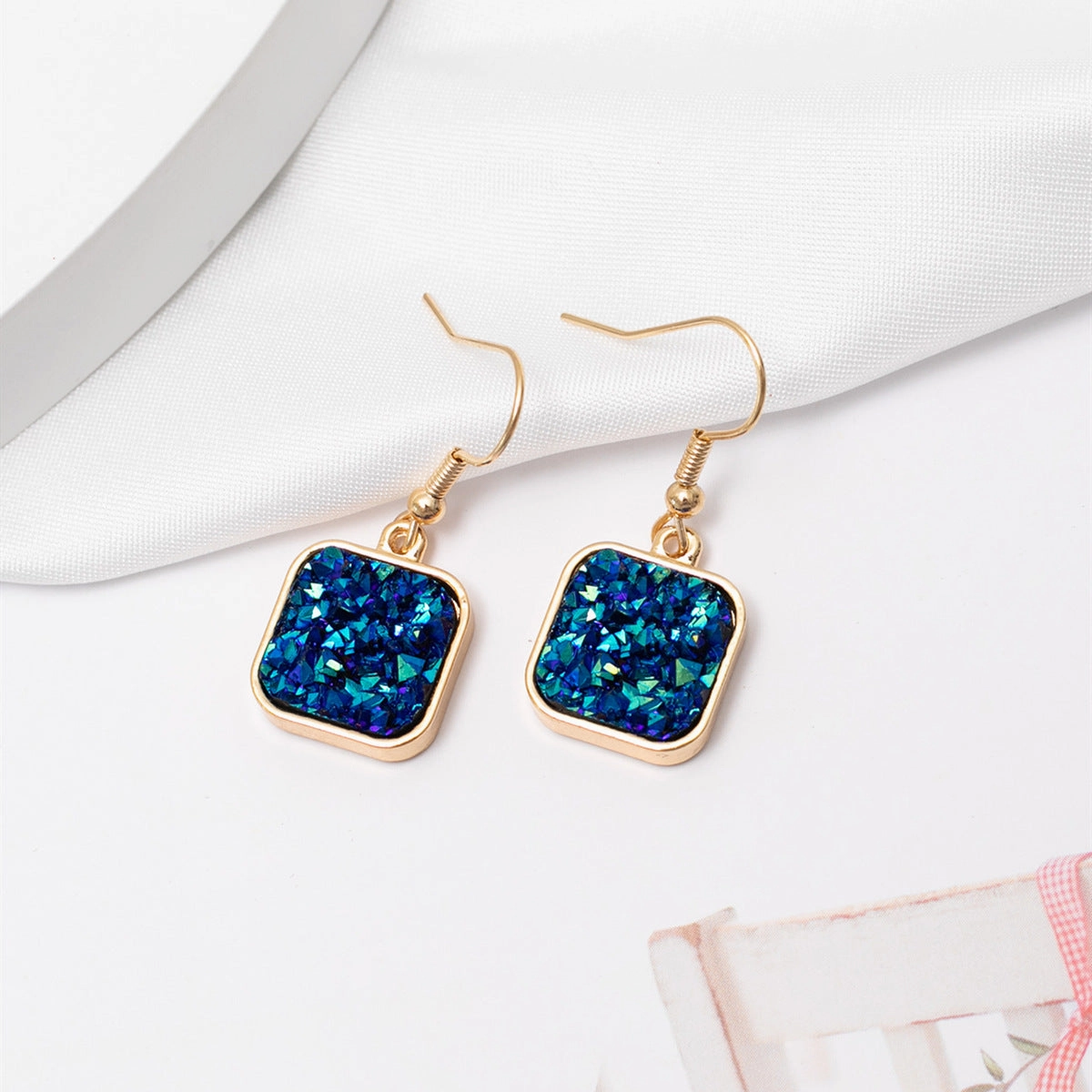 Wholesale Color Resin Metal Earrings
