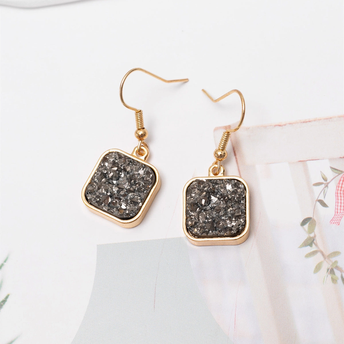 Wholesale Color Resin Metal Earrings
