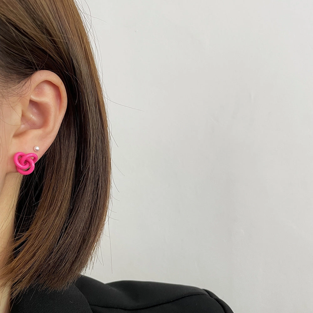 Wholesale Color Twist Alloy Earrings