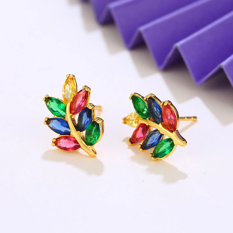Wholesale Colored Synthetic Gem Alloy Earrings