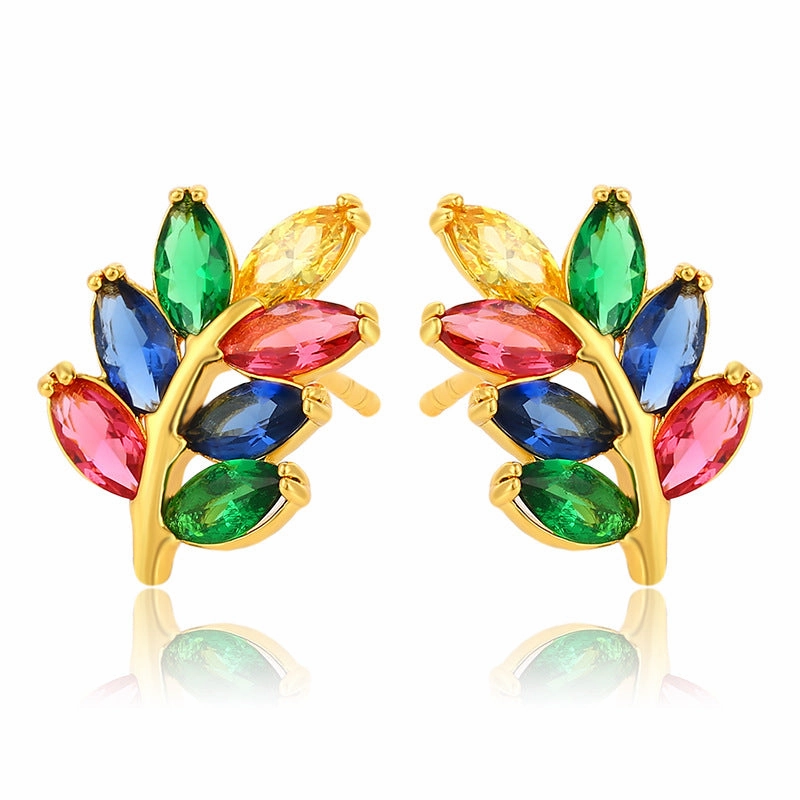 Wholesale Colored Synthetic Gem Alloy Earrings