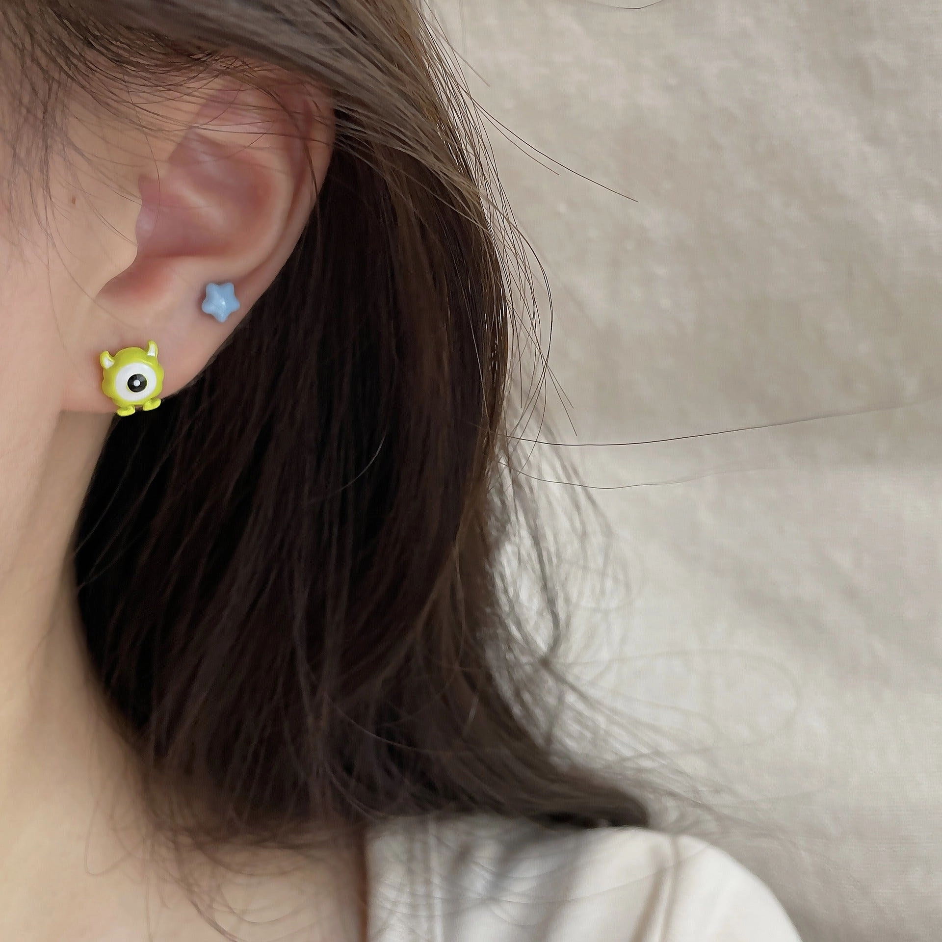 Wholesale Colorful Cute Little Monster Alloy Earrings