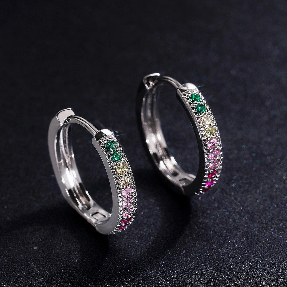 Wholesale Colorful Zircon Copper Earrings