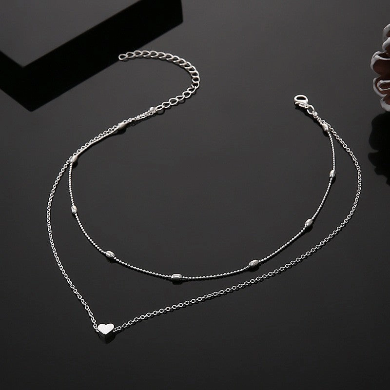 Wholesale Copper Heart Multi-layer Clavicle Necklace