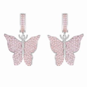 Wholesale Copper Micropaved Zircon Butterfly Earrings