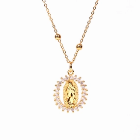 Wholesale Copper Round Hollow Creative Necklace