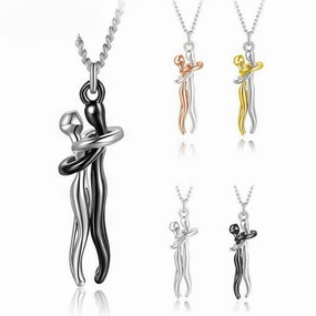 Wholesale Couple Hugging Necklace Clavicle Chain