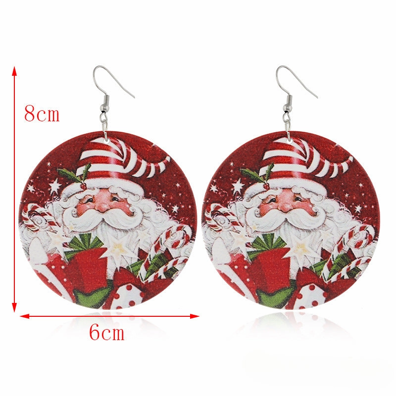 Wholesale Creative Cartoon Snowman Socks Wood Earrings