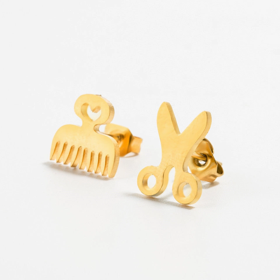 Wholesale Creative Comb and Scissors Alloy Earrings