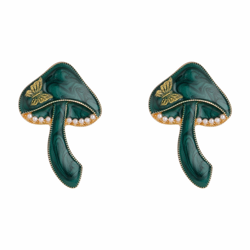 Wholesale Creative Mushroom Zinc Alloy Earrings