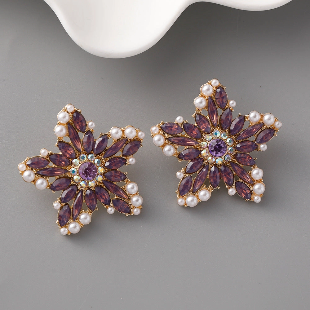 Wholesale Creative Pentagram Zinc Alloy Earrings