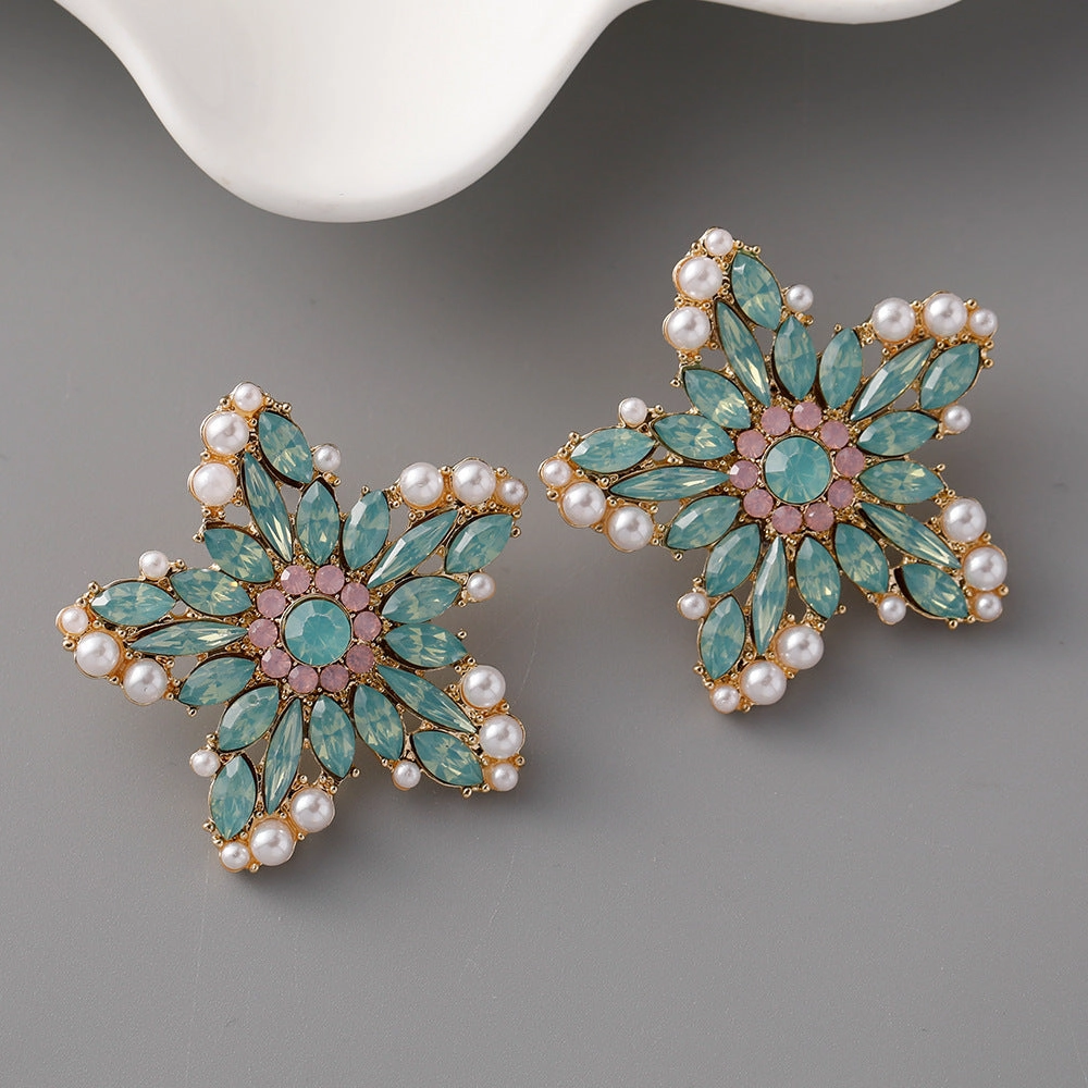 Wholesale Creative Pentagram Zinc Alloy Earrings