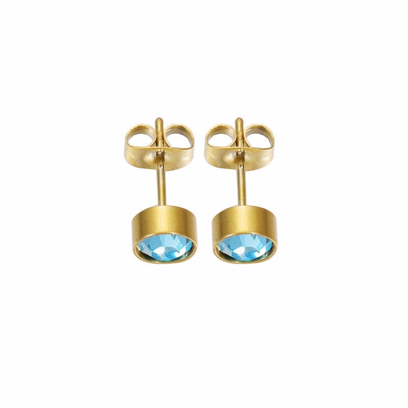 Wholesale Cross Border Stainless Steel Czech Diamond Earrings