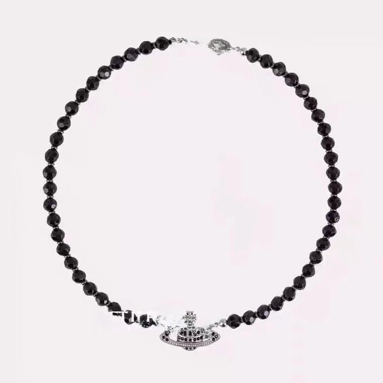 Wholesale Crystal Black Pearl Necklace Vintage Clavicle Chain