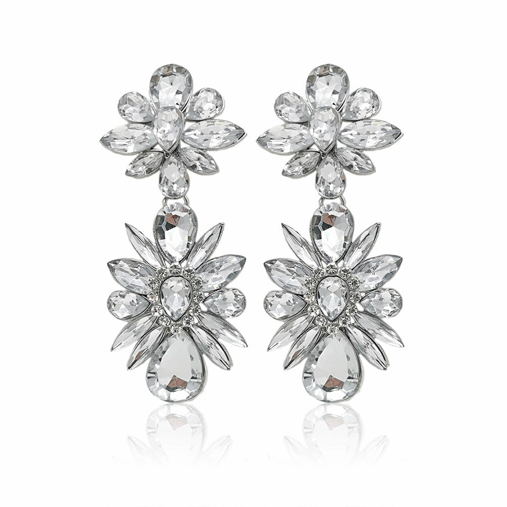 Wholesale Crystal Diamond Flower Earrings Earrings