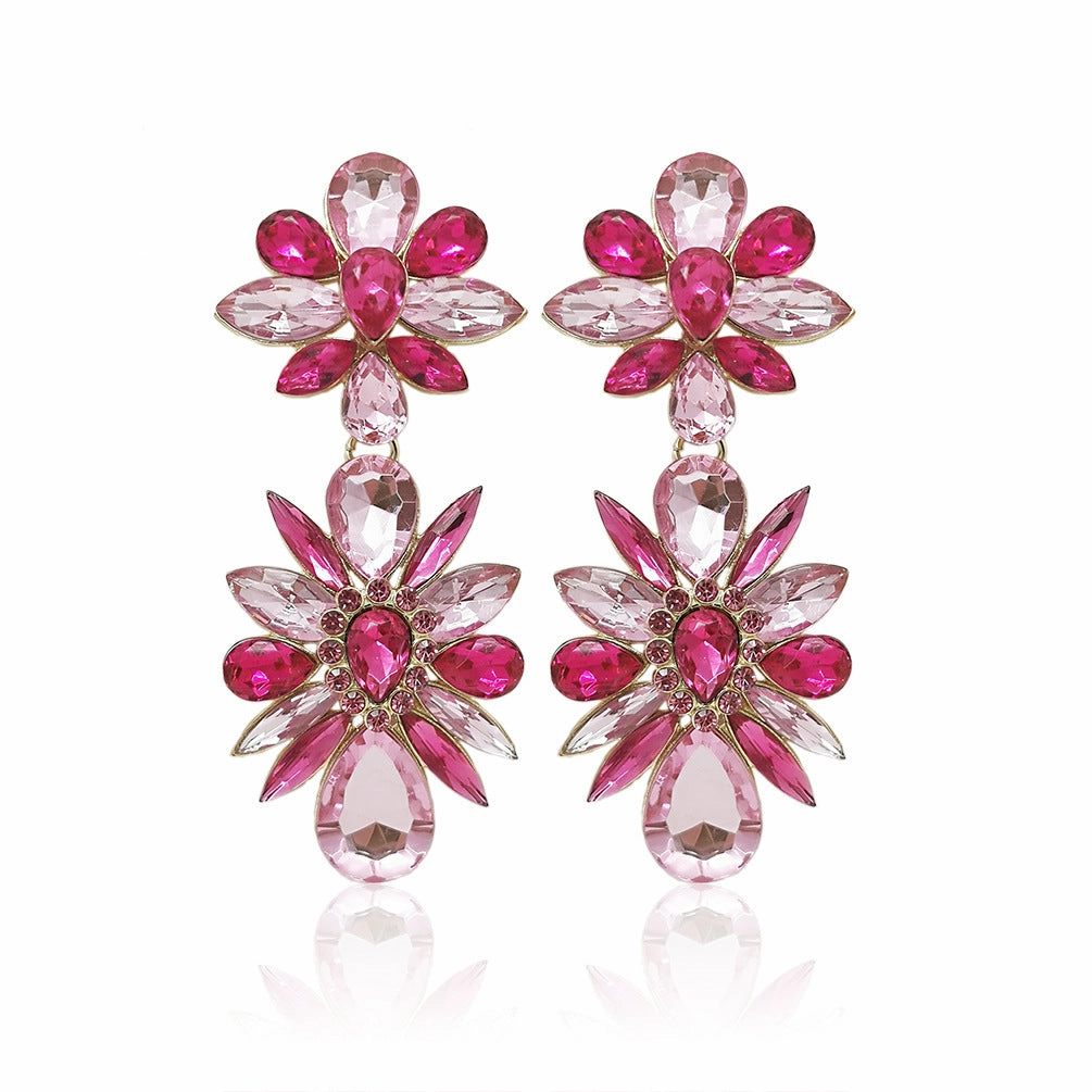 Wholesale Crystal Diamond Flower Earrings Earrings