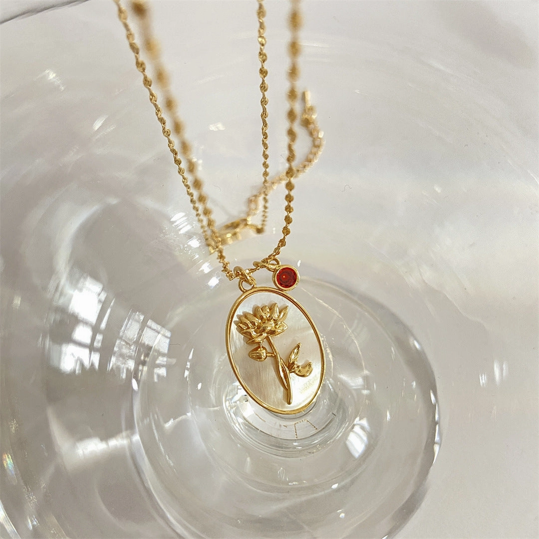 Wholesale December Flower Copper Necklace