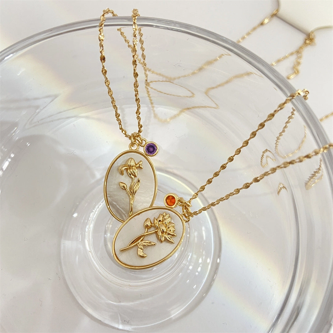 Wholesale December Flower Copper Necklace