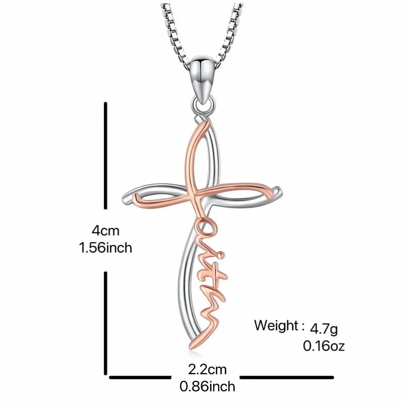 Wholesale design Diamond-embedded niche Hollow Cross necklace