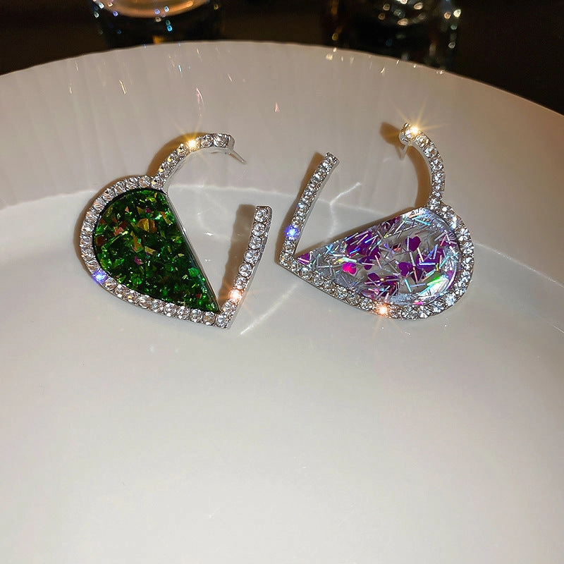 Wholesale Diamond Heart Resin Earrings