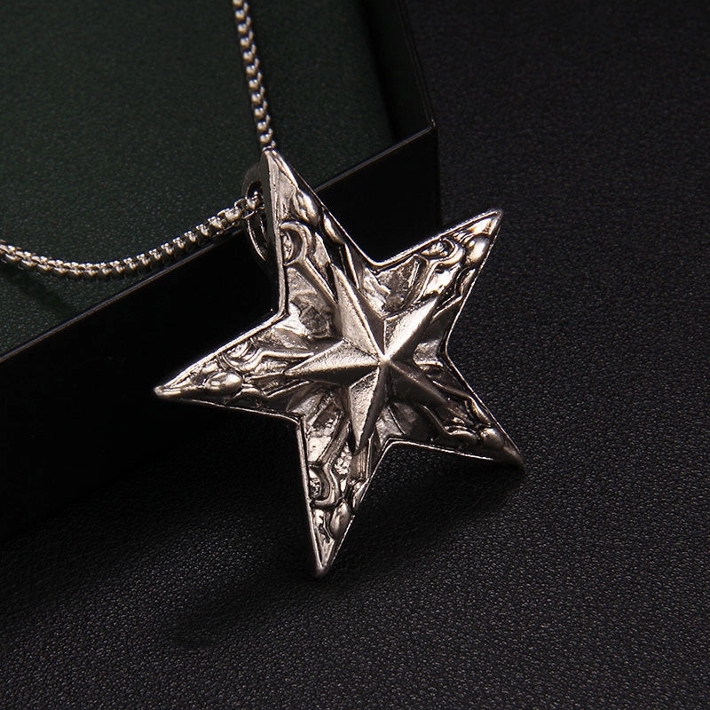 Wholesale Double Five Pointed Star Vintage Necklace Sweater Chain