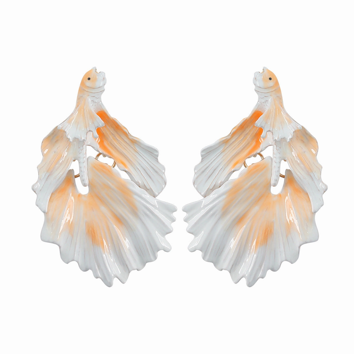 Wholesale Drip Oil Goldfish Alloy Earrings