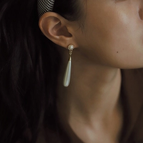 Wholesale Drop Pearl Metal Earrings