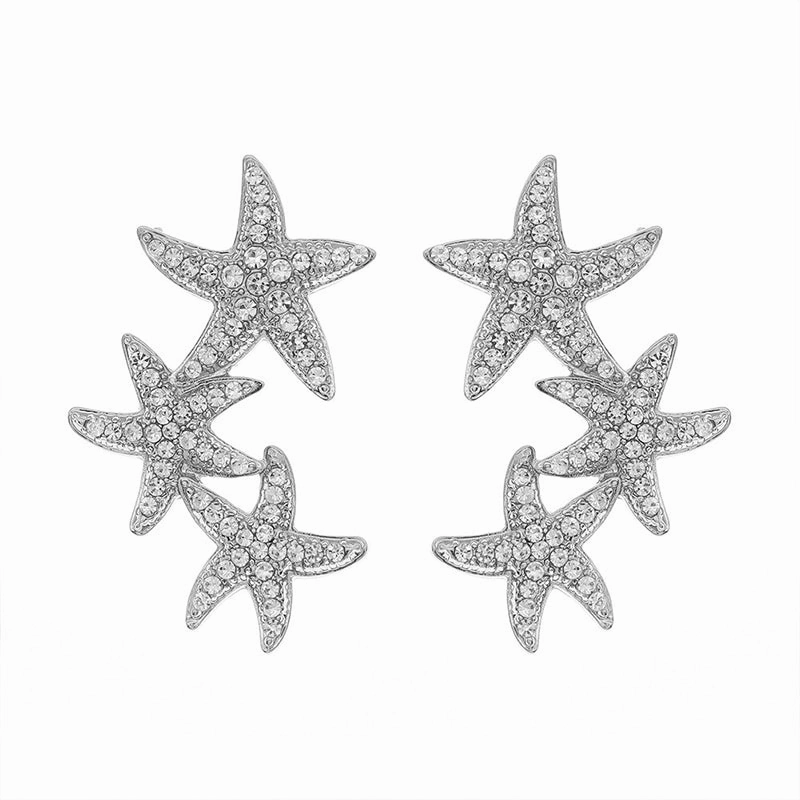 Wholesale Earrings Alloy Earrings Gold Starfish Diamond Earrings OLY-ES-HX004